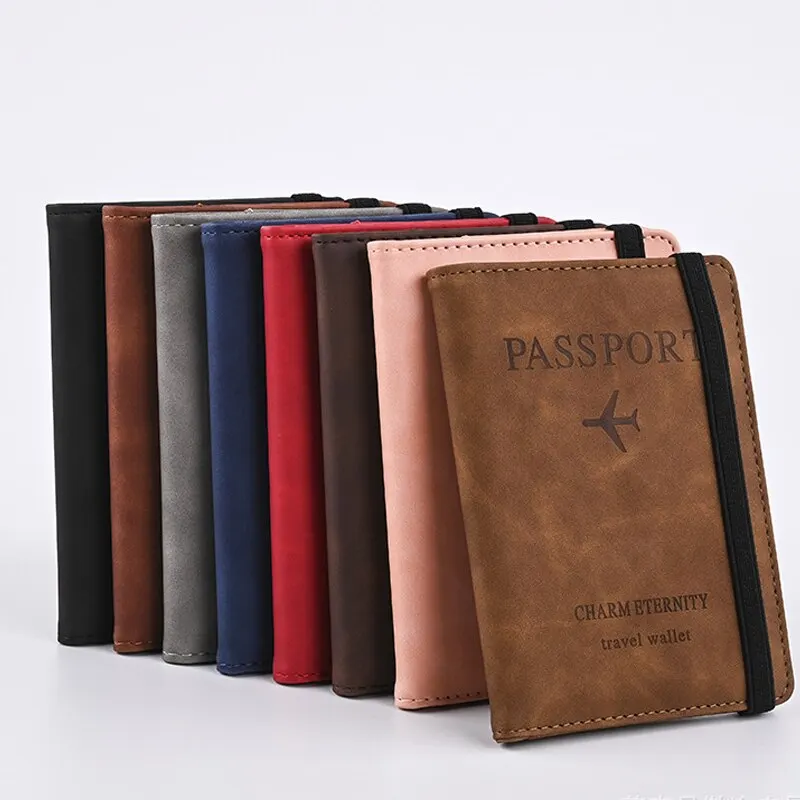 Men PU Leather Wallet Travel Passport Purse Card Male Travel Accessories Hand Carry Passport Business Cards Holder Wallet - Image 4